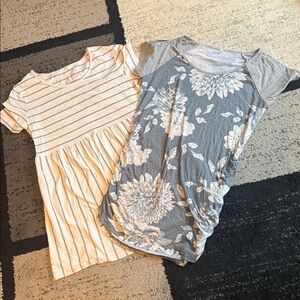 Two Striped White and Gray M Women’s Maternity Top / Shirt / Dressy or Casual